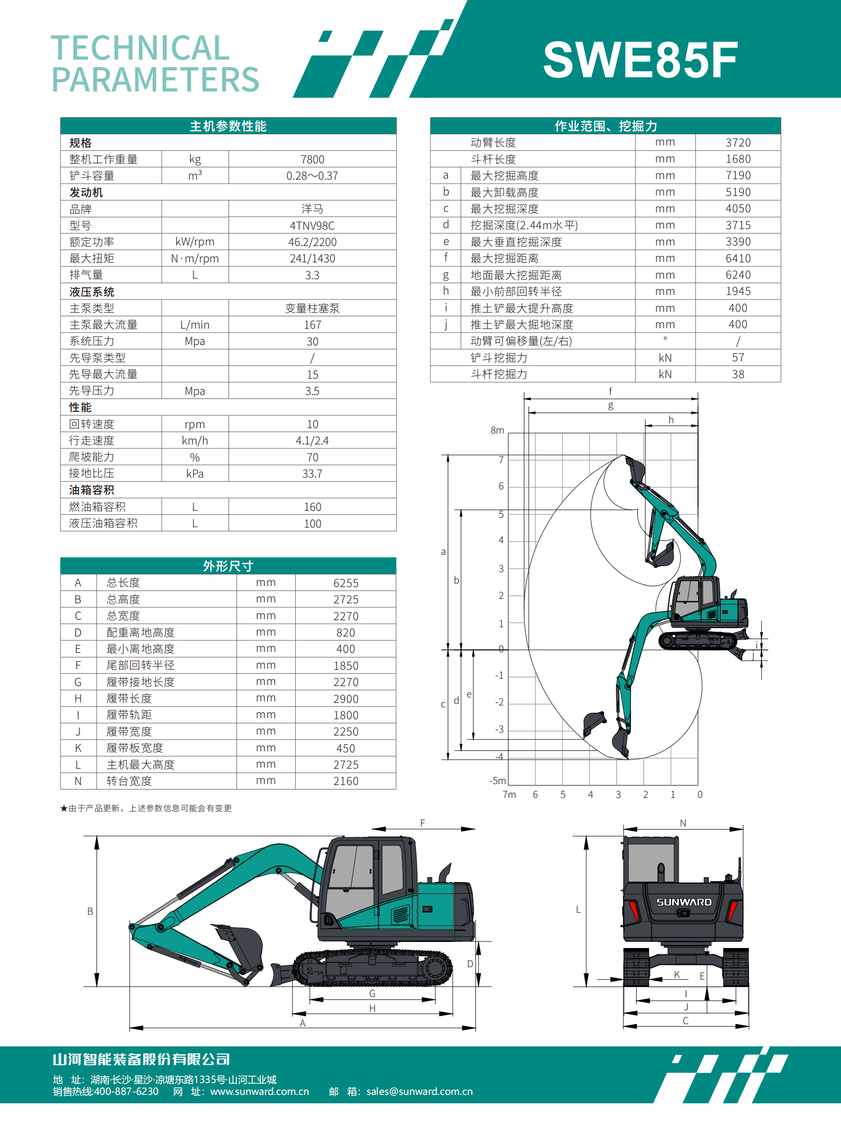 SWE85F 小型挖掘机