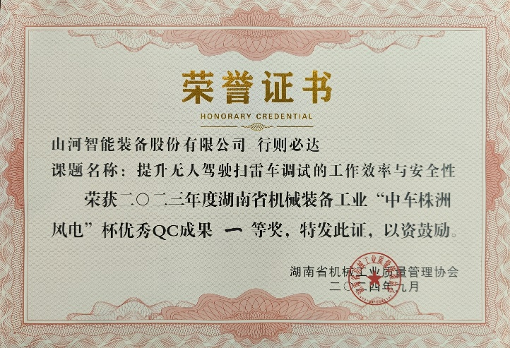 喜讯！2023年度省机械工业质量治理效果擂台赛尊龙凯时官网网址智能再获殊荣！